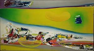 #1444, c. 1972, 36" × 66", oil on canvas