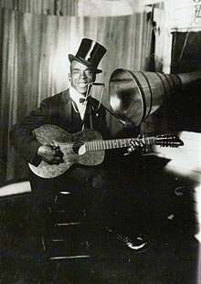 Daddy Stovepipe at Gennett Records Studio in 1924