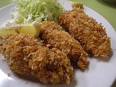 Deep fried oyster in Japan.[59]