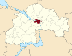 Dnipro's location within Dnipropetrovsk Oblast