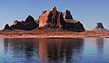 Dominguez Butte centered, Tower Butte far right. From the north.