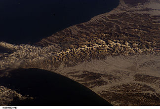 Hokkaidō, Hidaka-Gebirge, aufgenommen 2003 von der International Space Station