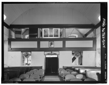 Front entrance and choir loft (1972)