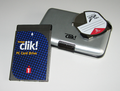 PCMCIA-Karte mit clik!-Medium und Aufbewahrungsbox