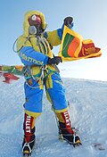 Jayanthi Kuru Utumpala on the summit of Mount Everest