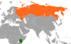 Location map for Kenya and Russia.