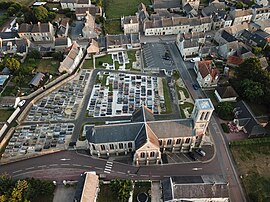 Church of La Cambe seen from above