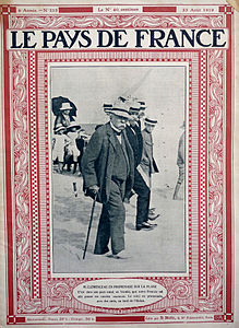 Clemenceau « en promenade sur la plage » en Vendée, août 1919, dans Le Pays de France, édité par Le Matin.