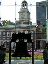 Independence Hall as seen from the Liberty Bell