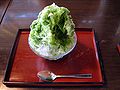 Japanese Kakigōri with green tea (matcha) flavoring