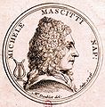 Michele Mascitti, gravure de Anne Claude Philippe de Caylus d'après Marie Anne Doublet, 1726.