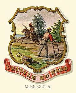 Coat of arms of Minnesota at Historical coats of arms of the U.S. states from 1876, by Henry Mitchell (restored by Godot13)