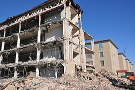 Demolition of the Navy Annex in 2013