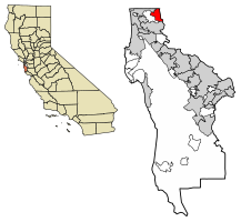 Location of Brisbane in San Mateo County, California.
