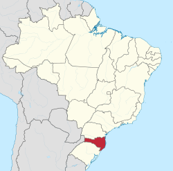 Location map of Santa Catarina within Brazil