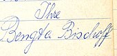 Signature de Bengta Bischoff