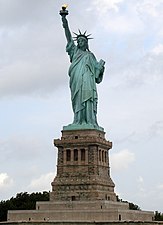 Verdigris patina on the Statue of Liberty