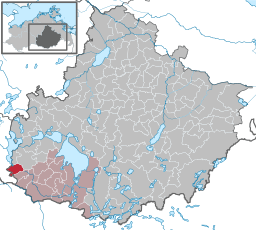 Läget för kommunen Stuer i Landkreis Mecklenburgische Seenplatte