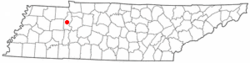 Location of Camden, Tennessee