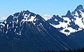 Tamanos (left), Mt. Adams, Cowlitz Chimneys (right) from Sourdough Ridge