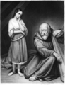 "The Harper and the Maiden", engraved by Walter from a painting by Scheffer (1851)