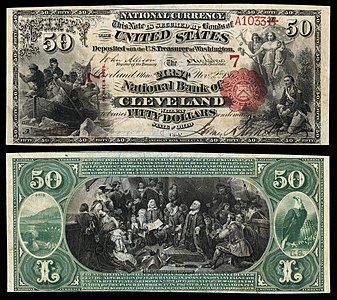 Fifty-dollar National Bank Note, by the American Bank Note Company