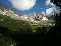 Vista di Cima d'Ambiez da Malga Ben