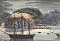 Image 55HMS North Star destroying Pomare's Pā during the Northern/Flagstaff War, 1845, Painting by John Williams. (from History of New Zealand)