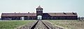 Front entrance to Auschwitz concentration camp, photo taken September 2002.