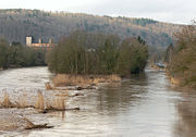 Ostspitze des Werders nach dem Winter mit hohem Wasserstand der Werra