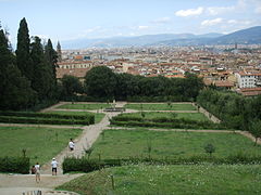 Vista desde la Kaffeehaus de los Jardines Bóboli