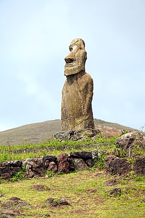 This moai on Easter Island looks towards the rising sun at the Winter Solstice
