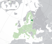 Map showing Estonia in Europe