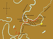 Map of the site of the encounter at Fort Pemberton