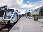 Pendeltåg på stationen