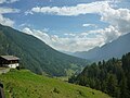 Panorama du haut val d'Ayas du hameau Bisous.