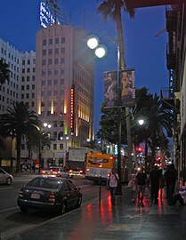 Hollywood Blvd at night