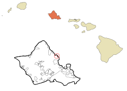 Location in Honolulu County and the state of Hawaiʻi