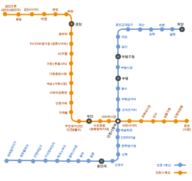 인천 도시철도 노선도