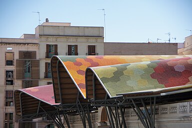 Roof of the Santa Caterina Market, Barcelona, Spain, by Benedetta Tagliabue and Enric Miralles, 2004[97]