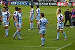 Morgan Parra et ses coéquipiers pendant la rencontre CS Bourgoin-Jallieu - Northampton Saints du 22 mai 2009.