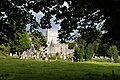 Abbazia e cimitero visti da ovest.