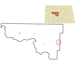 Location of Mercer, North Dakota