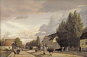 Seen in Parkinson's house: Christen Købke, View of a Street in Østerbro outside Copenhagen. Morning Light, 1836.