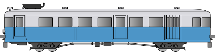 Railcar in PLM livery.