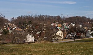 The western edge of Garfield seen from Allegheny Cemetery