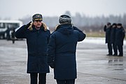 Kobylash receiving Tu-22M3 crews at Shaykovka air base after bombing missions in Syria