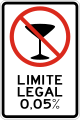 R-16-2 Legal blood alcohol limit 0.05%