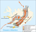 La Carta geologica semplificata del sistema vulcanico dell'Islanda.