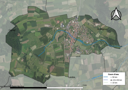 Vue aérienne du territoire communal.